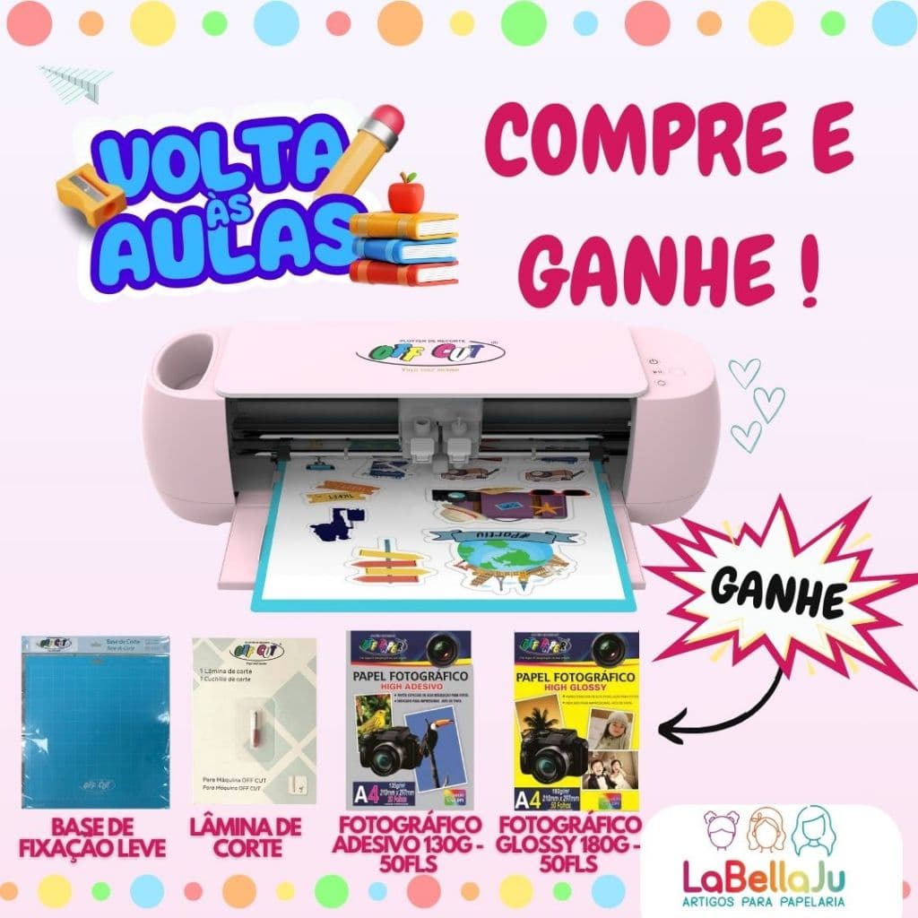 OFF CUT - Plotter de Recorte OFF PAPER + BASE DE CORTE + LÂMINA + 100 FOLHAS
