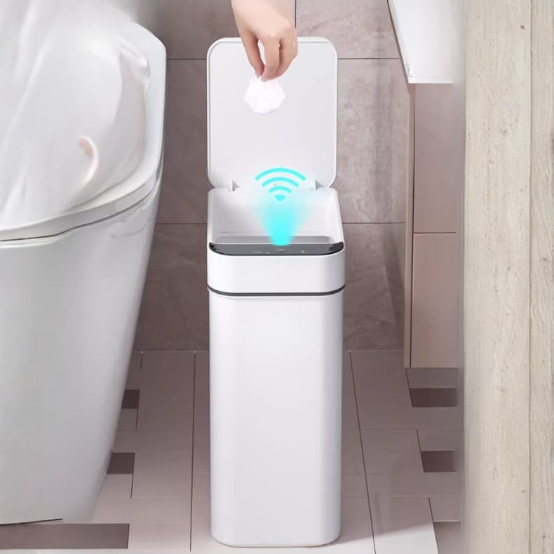 Lixeira Inteligente 13L Com Sensor Automático 3 Funções Banheiro Cozinha Escritório