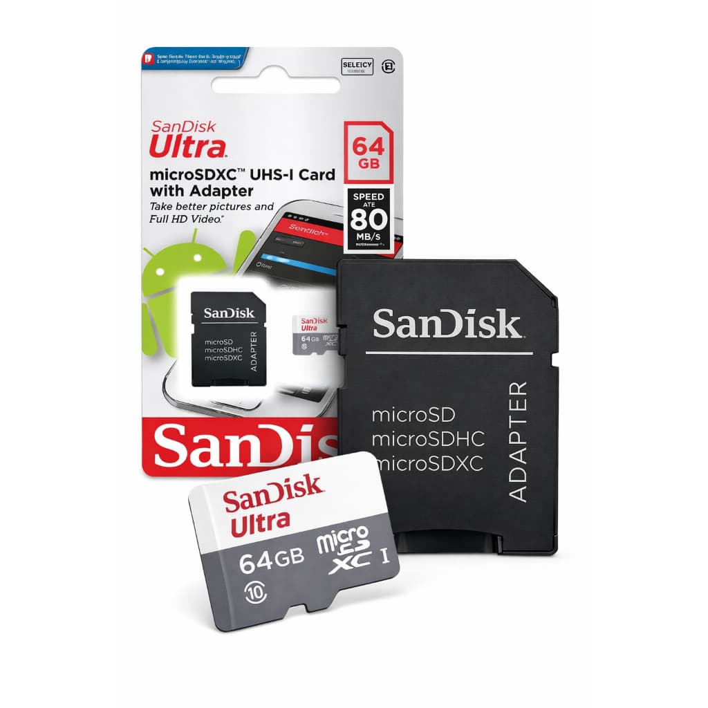CARTAO MEMORIA 64GB COM ADAPTADOR SANDISK