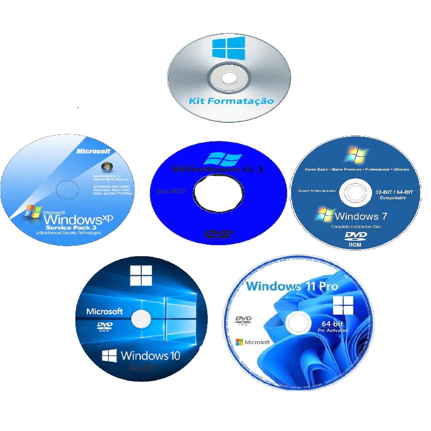 CD DVD WINDOWS 11 10 8.1 7 & XP - FORMATACAO