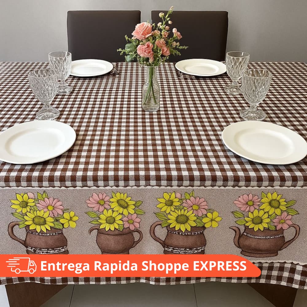 Toalha Forro de Mesa Tecido de 4 6 e 8 Cadeiras Oxford Premium para Cozinha Casa Decoração Festa