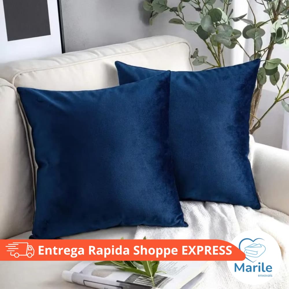 Kit 2 4 6 8 Capas de Almofadas 45x45 cm Tecido Suede Liso Decorativa com Zíper Invisível