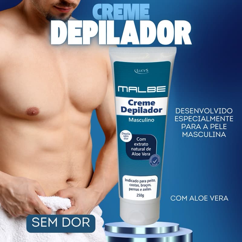 Creme Depilador Masculino Depilação Sem Dor Rápida Eficiente