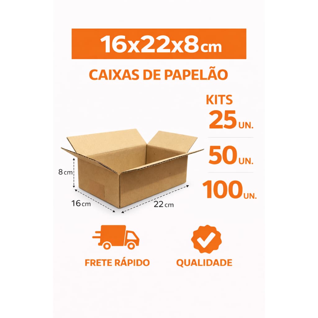 50 caixas de papelao 22x11x8 forte ecommerce envios rapido correios sedex barata