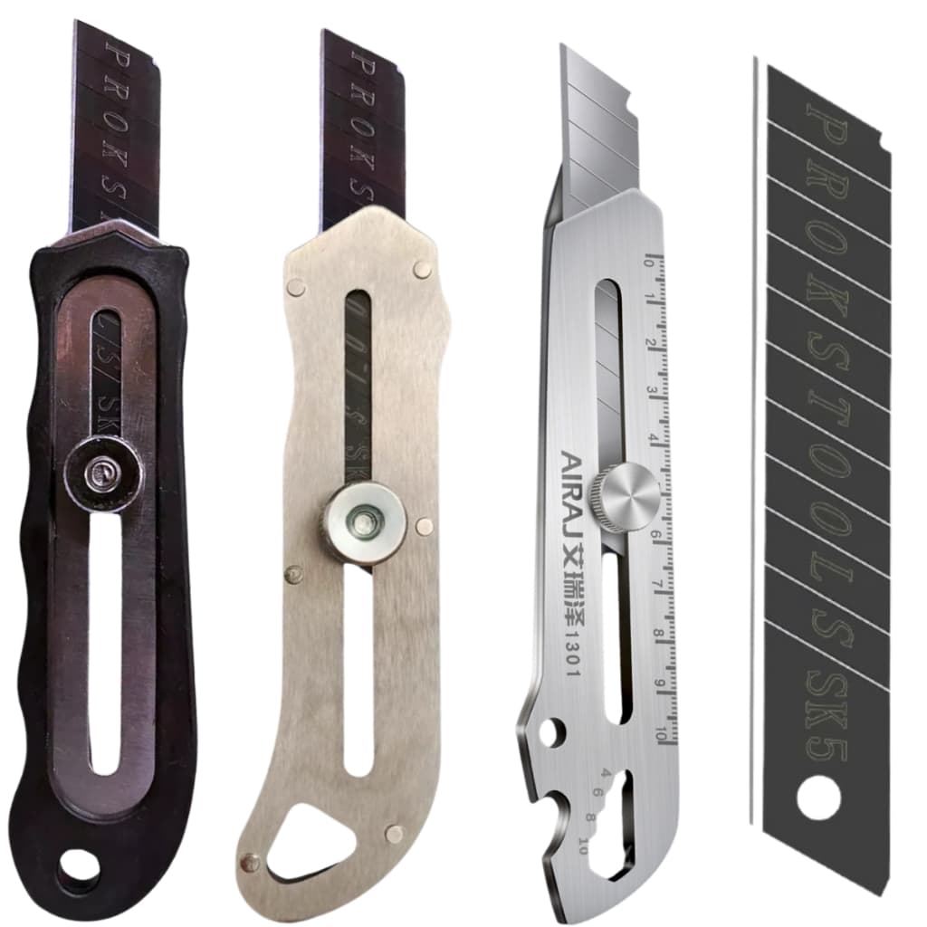 Estilete Profissional de Metal 18mm Com Trava Aço Inox Maciço Super Resistente