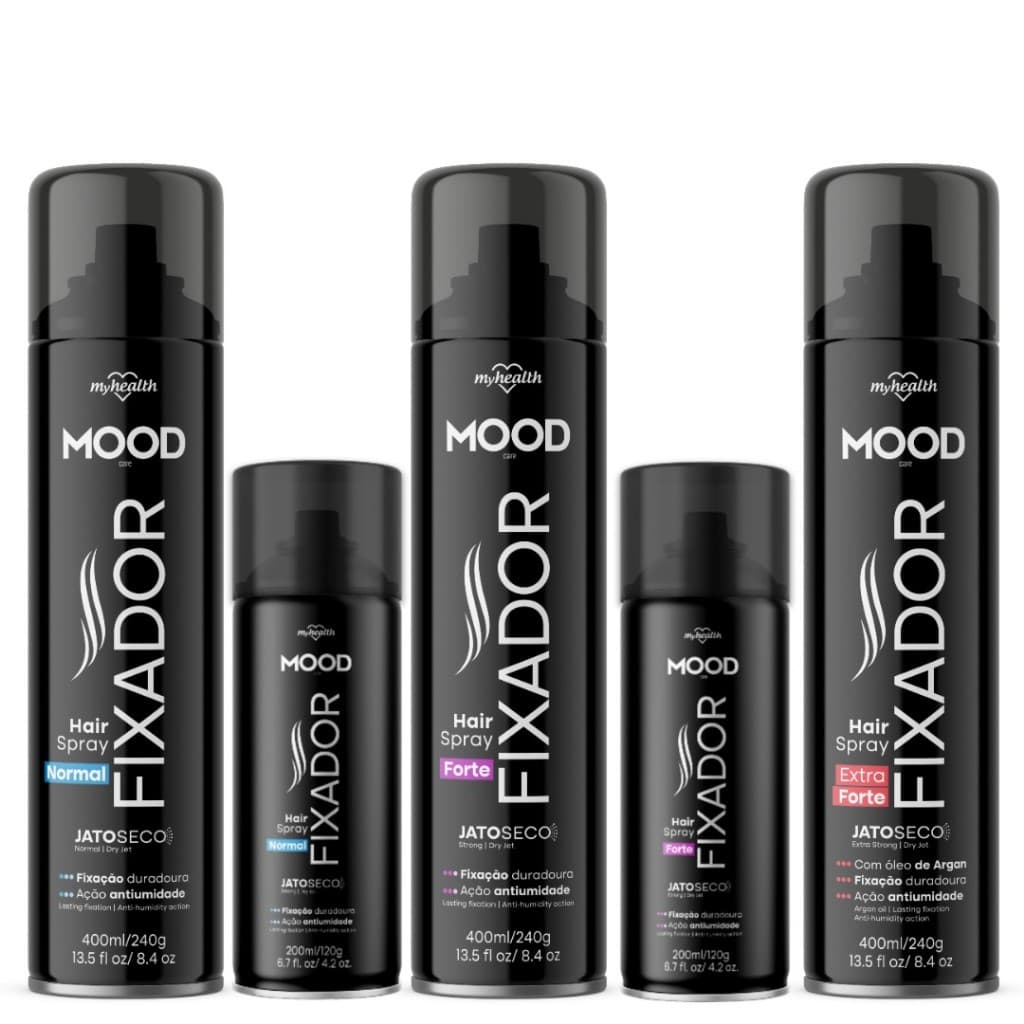 Spray Fixador Para Cabelo Mood 200ml e 400ml - Normal - Forte - Extra Forte - Laquê Brilho