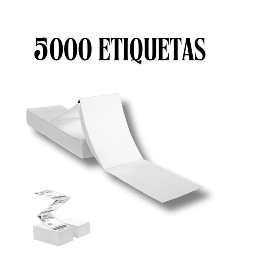 5000 Etiqueta Adesiva Térmica 10x15cm Papel Contínuo Resma
