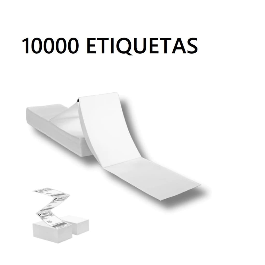 10.000 Etiqueta Adesiva Térmica 10x15cm Papel Contínuo Resma
