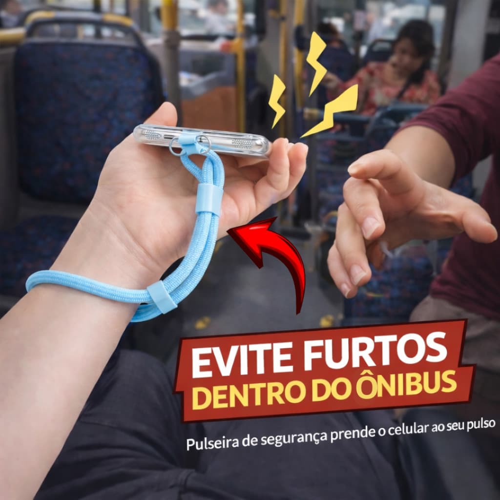 Pulseira Ajustável Anti-Furto Celular Onibus / Anti-Queda