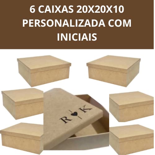 6 caixas Convite Personalizada 20x20x10 padrinho madrinha lembrancinha ,caixa presente 20x20