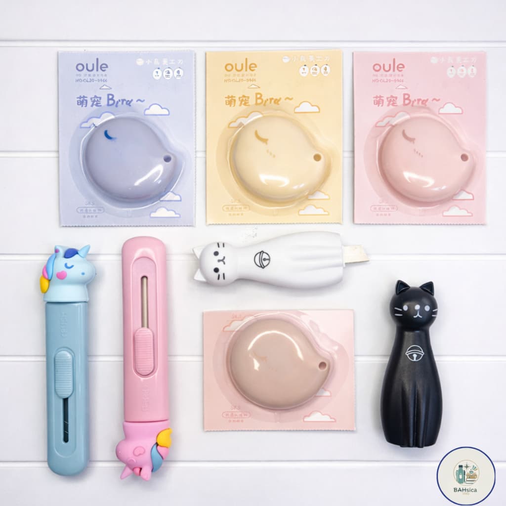Mini Estilete Retrátil Fofo | Gatinho, Pássaro ou Unicórnio | Kawaii | Escritório | Escola