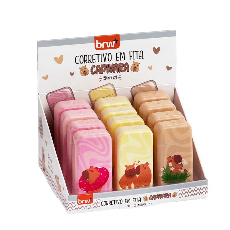 Corretivo em Fita 5mm×3m Capivara Sortido BRW