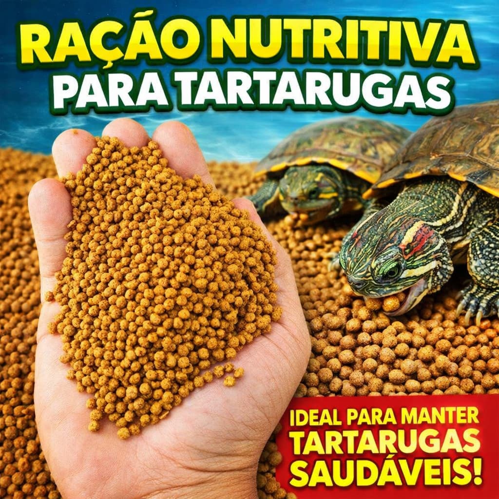 2KG Ração para Tartarugas, Répteis Aquaticos e Peixes filhotes 2,5mm 42% Proteína – 2kg