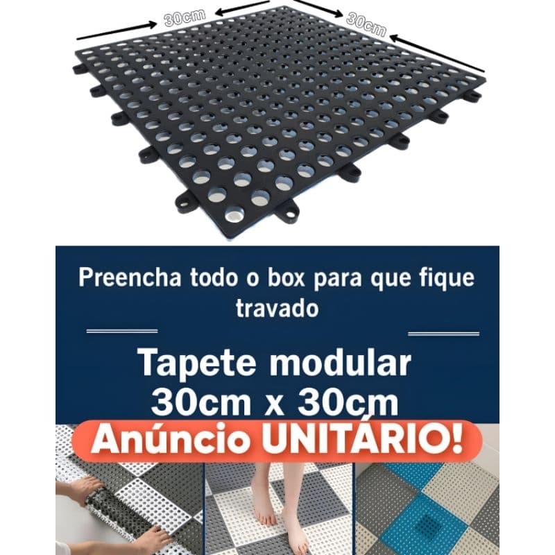 UM TAPETE MODULAR 30X30 PARA BOX CANIL SAUNA BANHEIRO