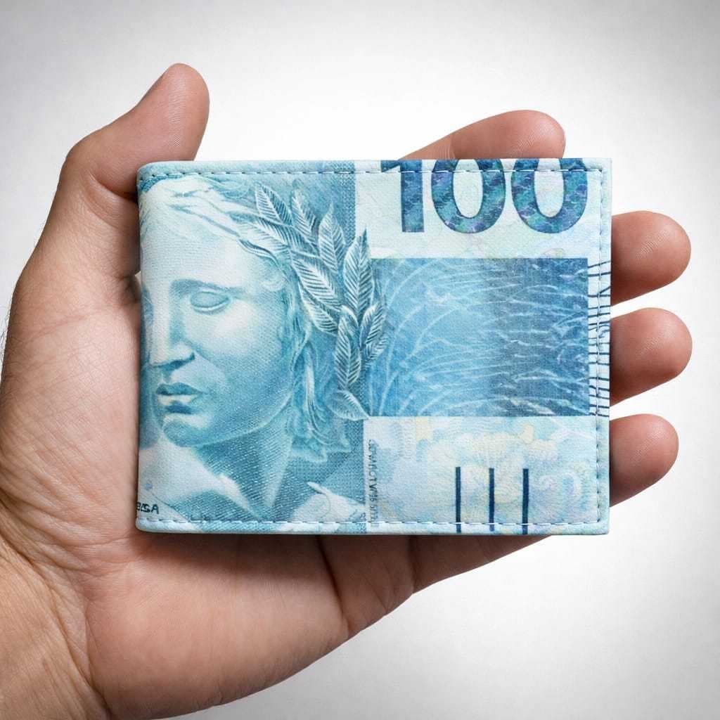 Carteira Masculina Couro Sintético PREMIUM Minimalista Elegante Compacta Presente Moderno