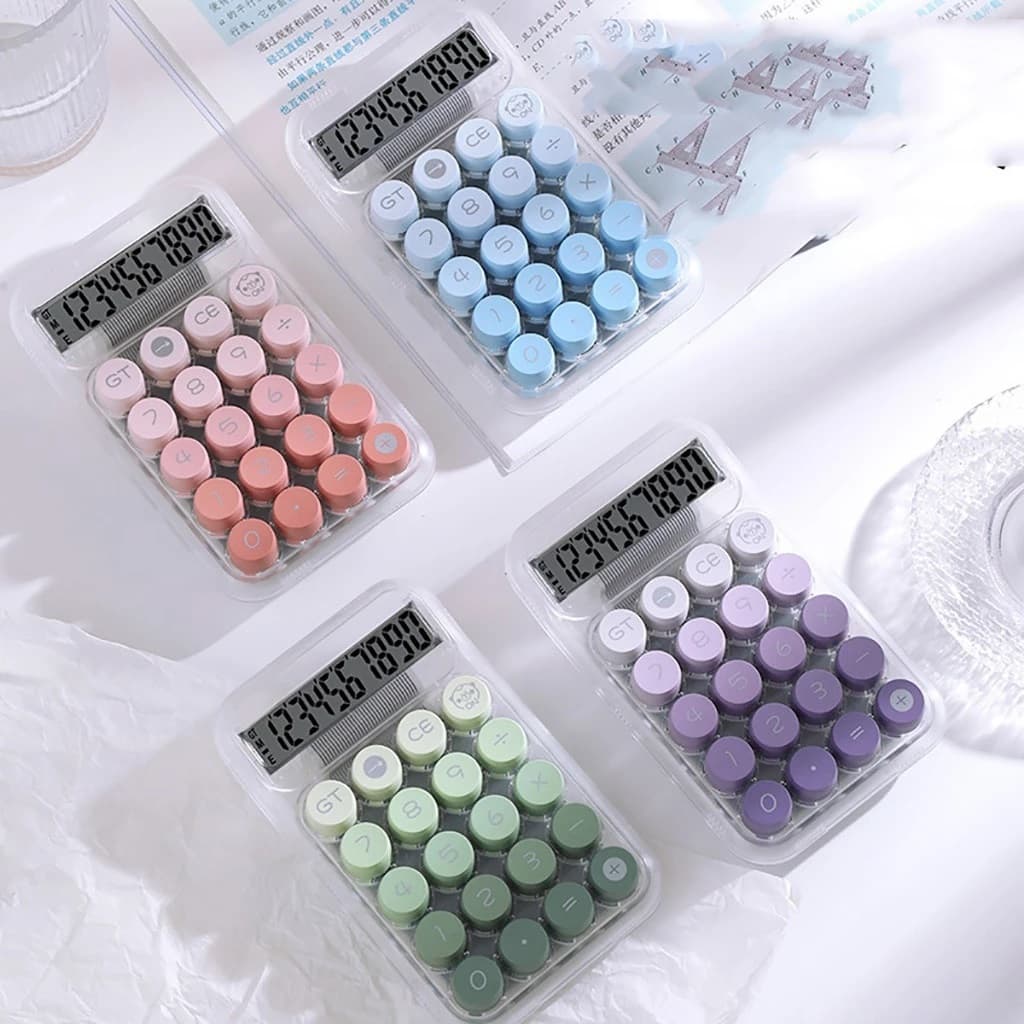 Calculadora Transparente de 10 Dígitos Teclado Mecânico De Ponto Grande para diaria(809por)