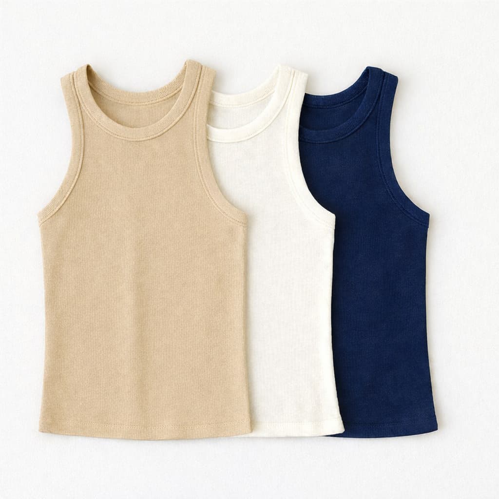 Kit 3 Regata Canelada Feminina Lisa Blusa Básica Camiseta Casual