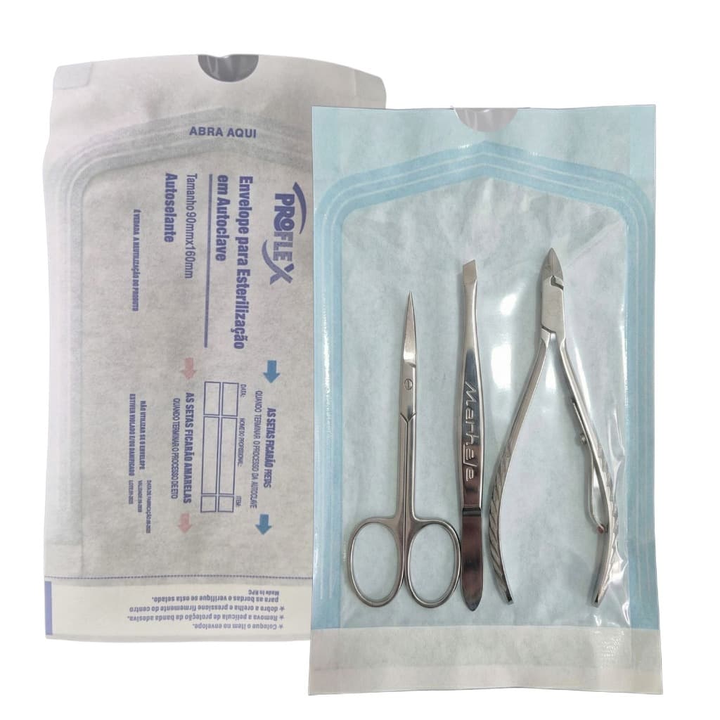 100 Envelopes 9x16cm Esterilização em Autoclave