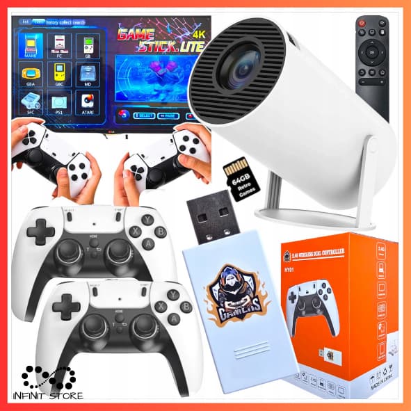 Game Stick HDmi USB Game HY01 + 20.000 4K Jogos E Emuladores Com 2 Controles Sem Fio