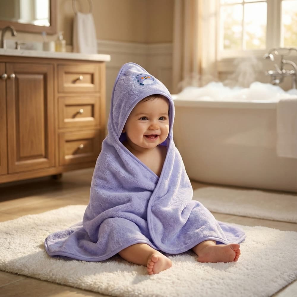 ✨【Novidades】Toalha De Banho Bebê Capuz Roupão Infantil Recém Nascido Criança Bichinho Bordado Absorvente 80 x 80cm