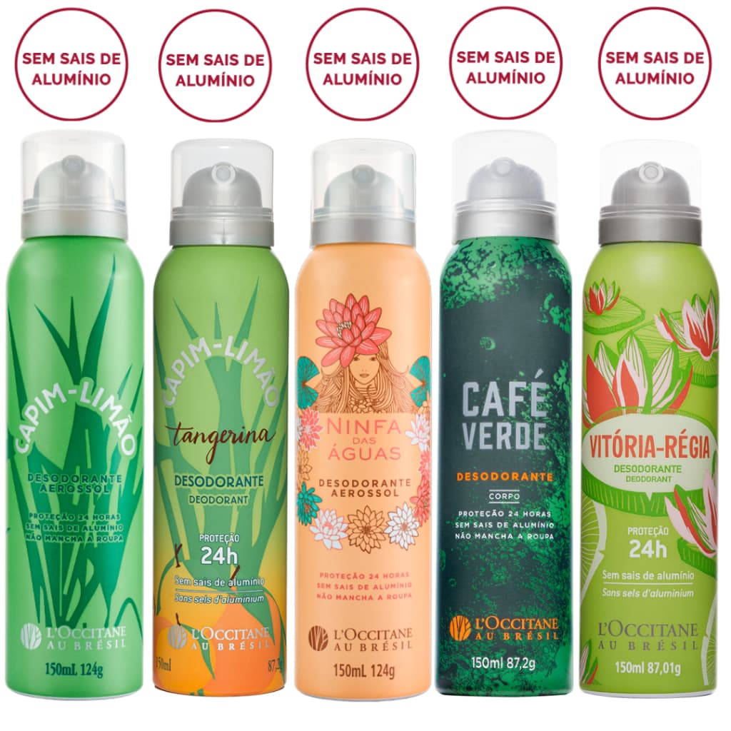 Desodorante 150ml Fragrâncias sem sais de alumínio Loccitane