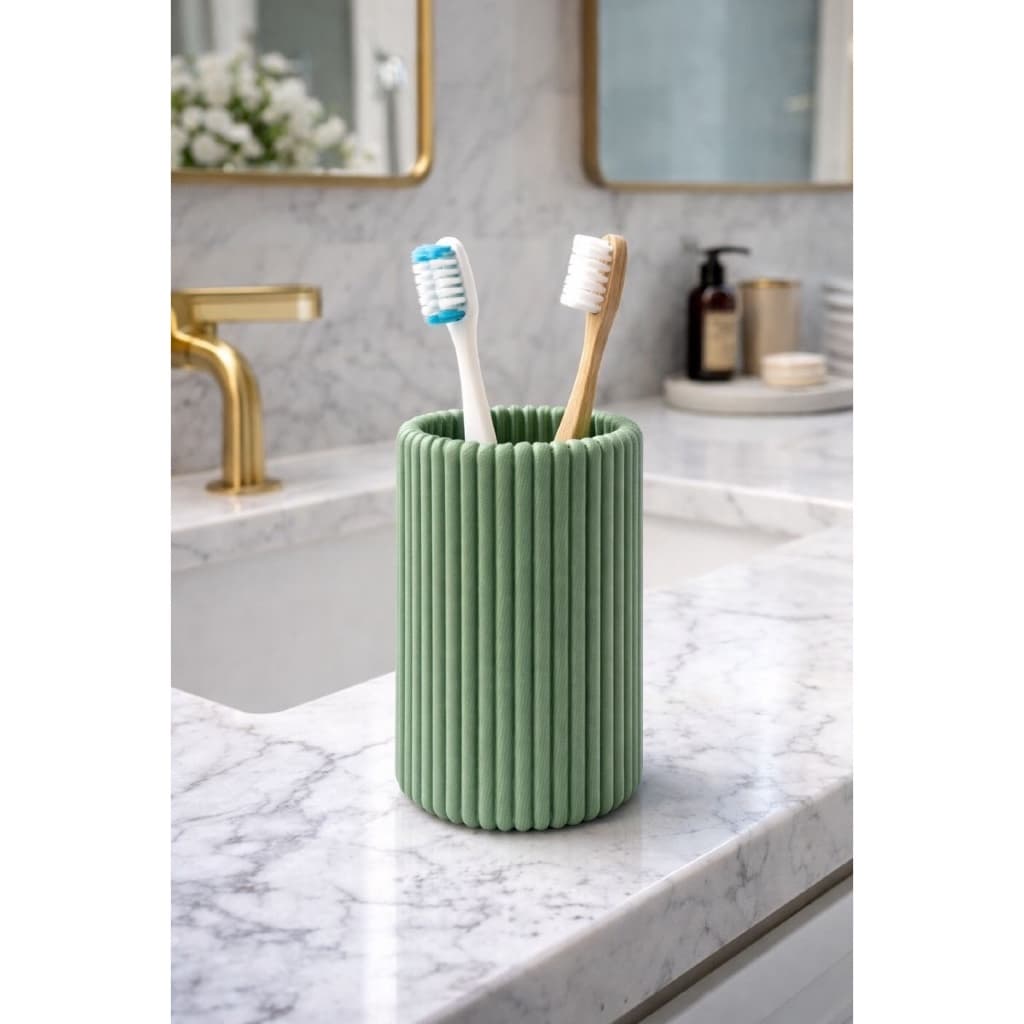 Pote GRANDE Porta Canetas Maquiagem Escova De Dente Multiuso Canelado - Moderno em Impressão 3D