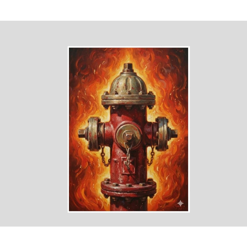 Quadro Hidrante Vintage Retro Corpo de Bombeiros Incendio