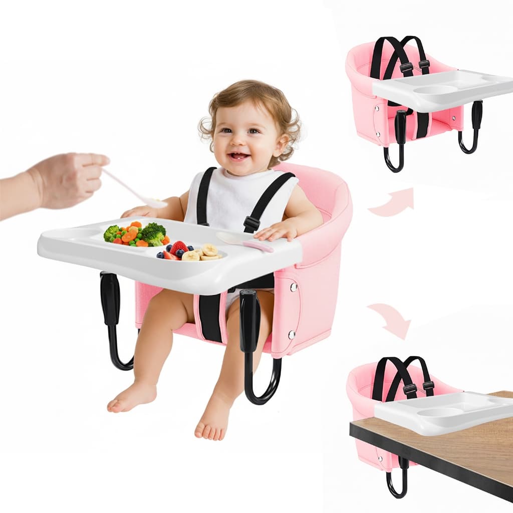 Cadeira para Refeição Alimentação Portátil para Bebê  -  Pode Ser Preso à Mesa De Jantar E Vem Com Um Prato Para Bebê