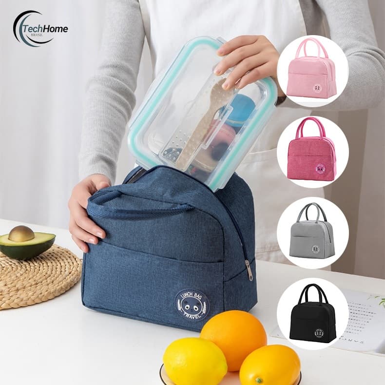 Bolsa Térmica Portátil Mantém Comida Quente/Fria - Ideal para Lanches, Viagem e Piquenique
