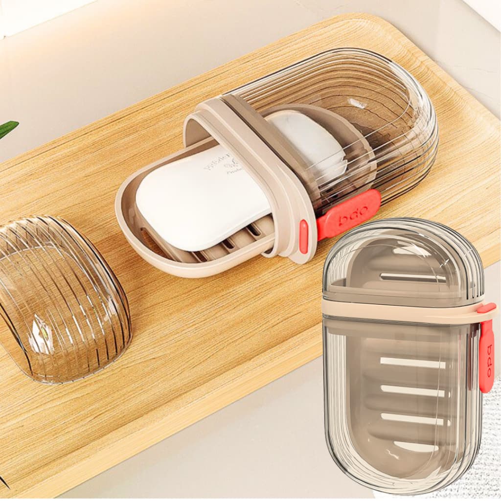 Saboneteira Portátil Para Viagem Caixa de Sabão Com Drenagem Vedada e Tampa não Vaza