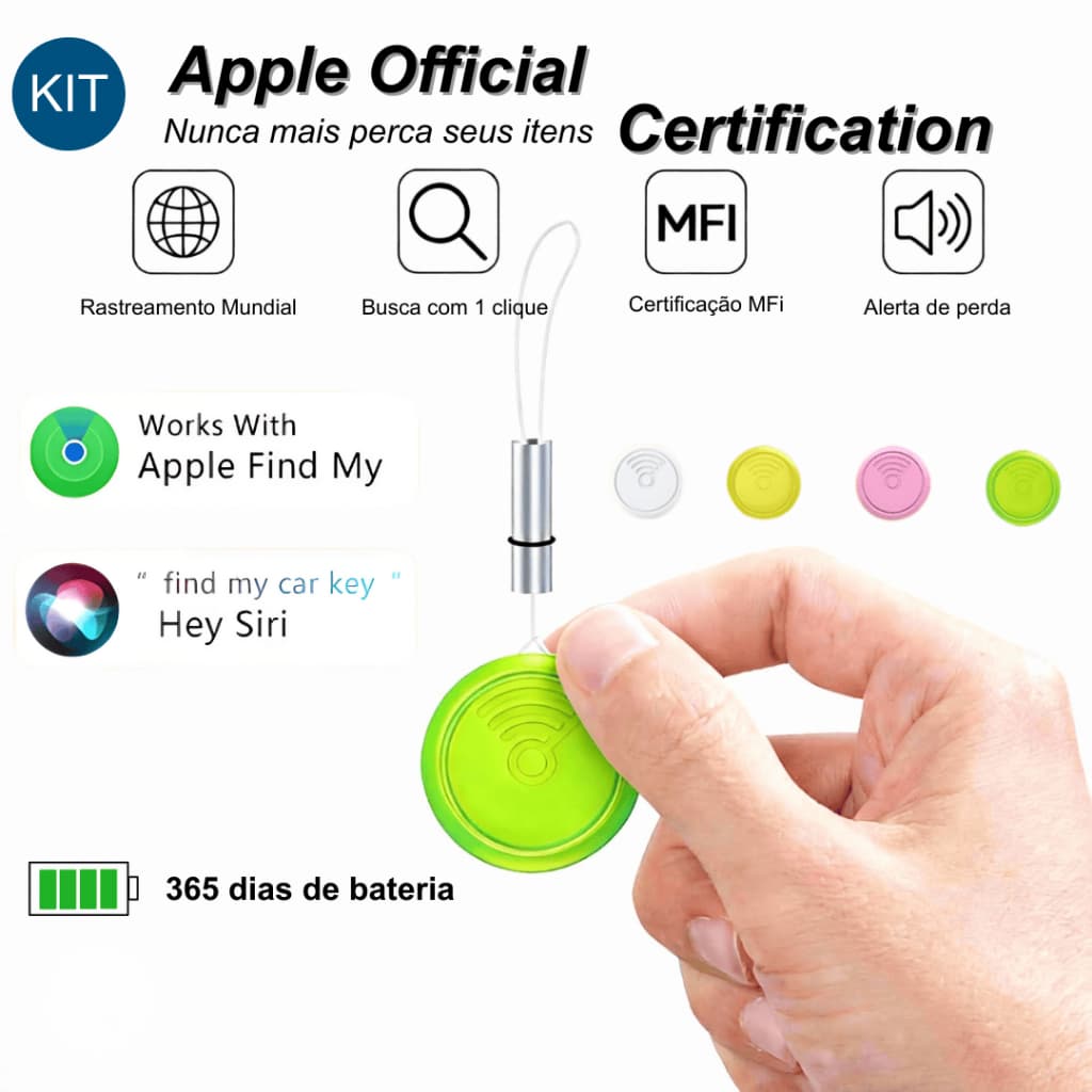 Smart Air Tag Rastreador Bluetooth para IPhone Find My Tag Inteligente para Chaves Carteira Mala Pet