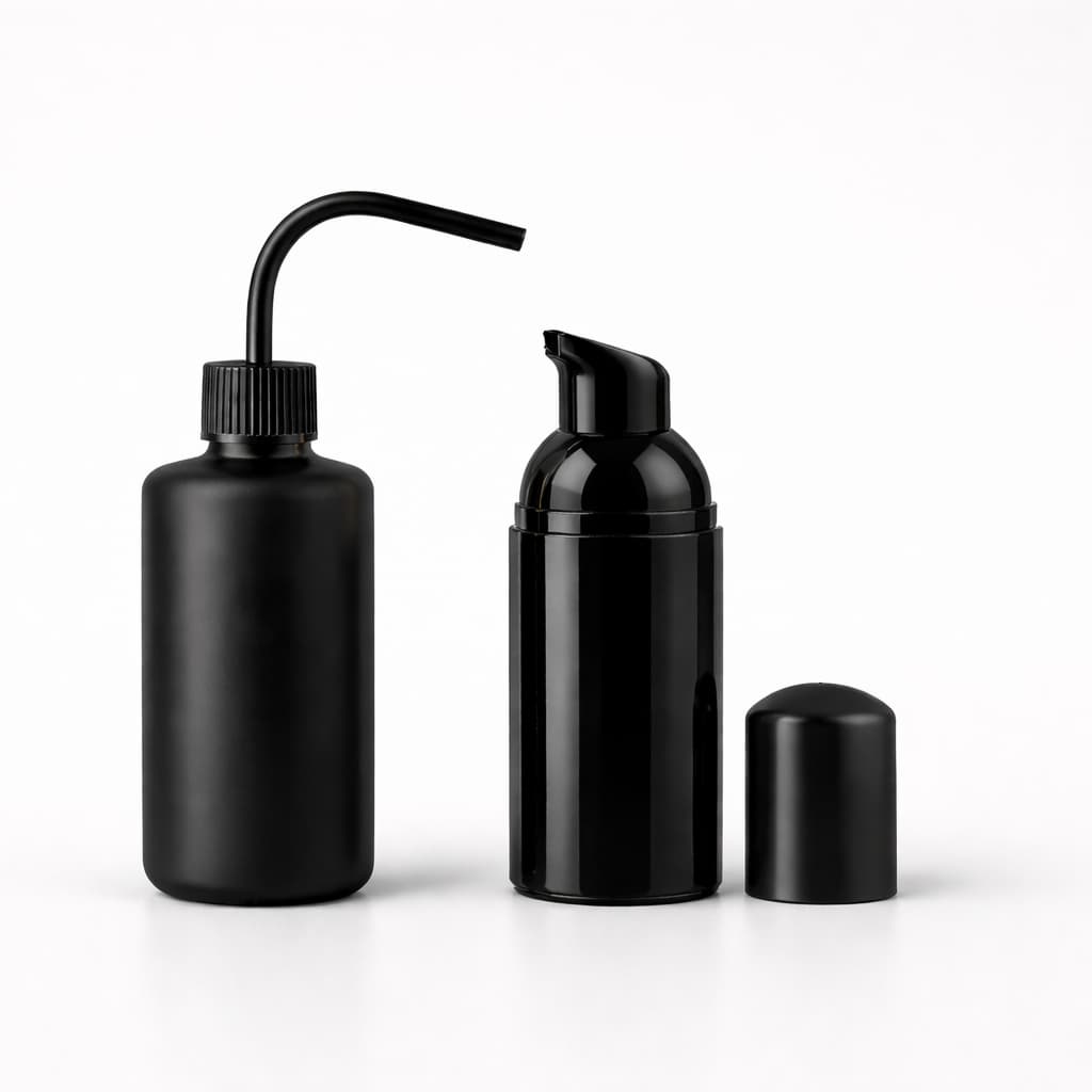 Kit Black Pump Espumador + Pisseta – Higienização Extensão de Cílios Lash Design