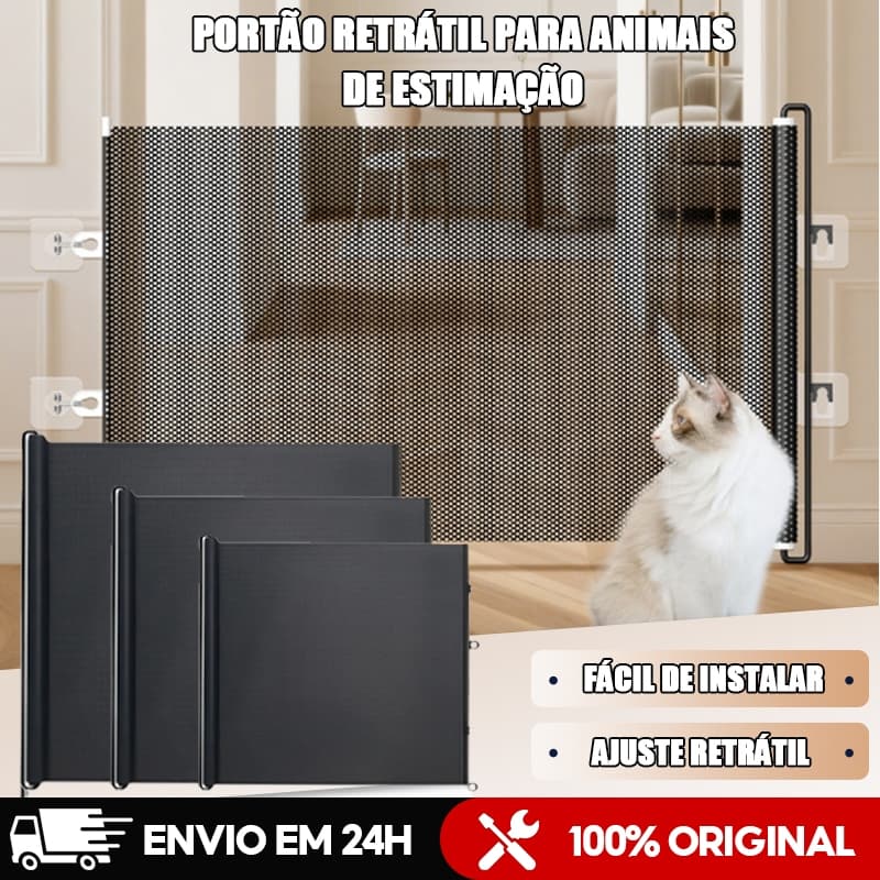 Tela de proteção para Pets Bebês Cercadinho Grade Retrátil 110cm/150cm/180cm