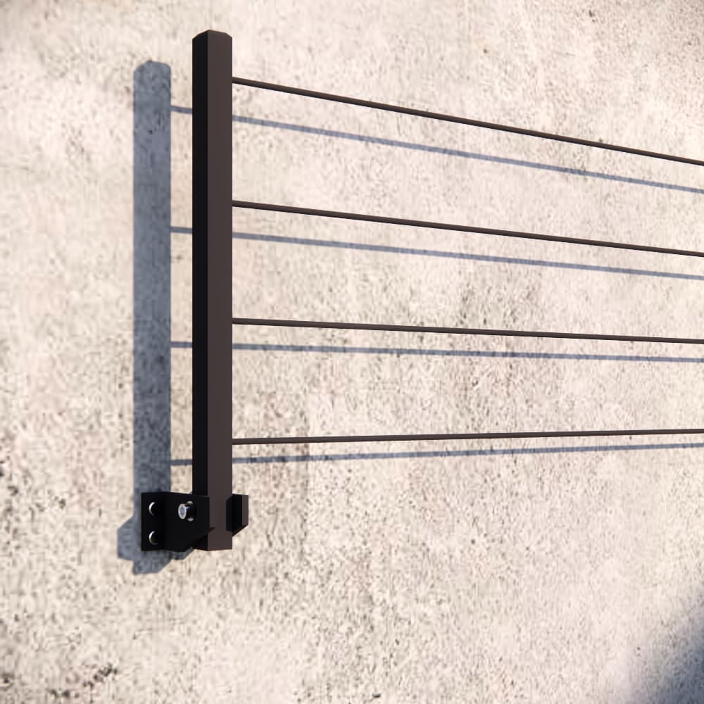 Varal de Parede Retrátil 5m Cabo de Aço Até 80kg Dobrável para Sacada Muro