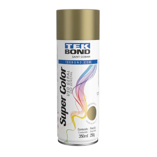 tinta spray dourado, tinta spray tek bond, super color dourado, tinta uso geral 350ml, tinta dourada