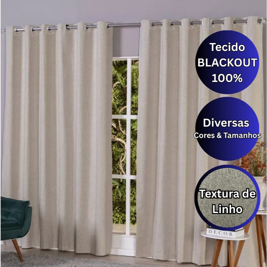 Cortina Blackout para Quarto Diversas Cores e Tamanhos Tecido Em Alta Qualidade Quarto Sala