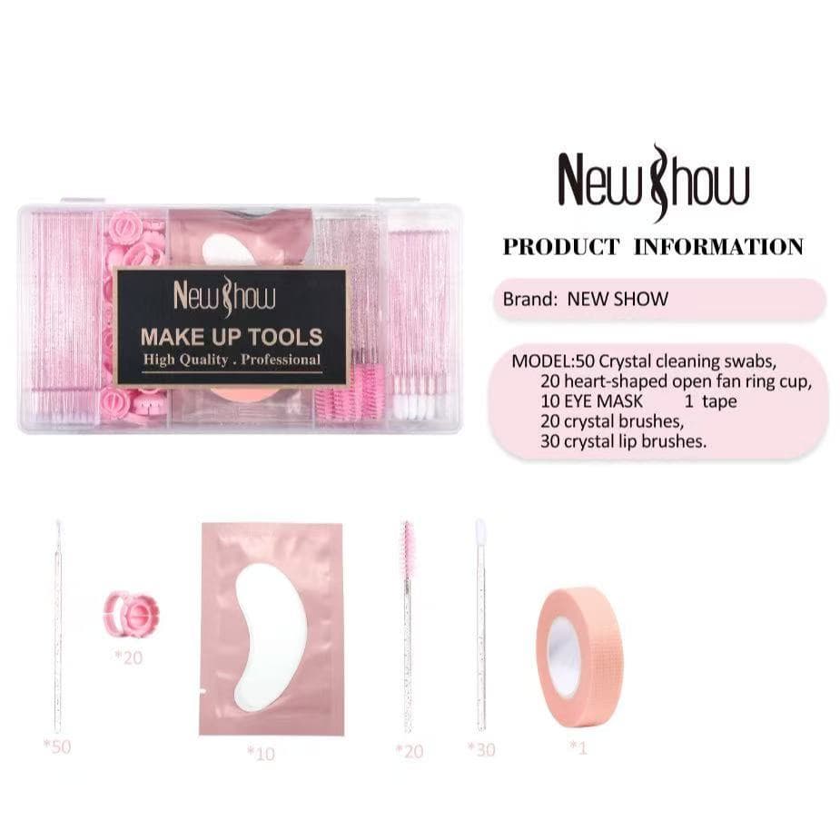 New Show Kit Descartáveis Extensão de ormato de cílios com Aplicador Escovinha Microbrush Pad Estojo