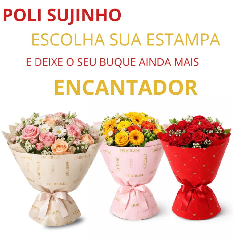 Folhas Papel Poli Sujinho Decorado 49x69 para Buques Ovos de Pacoa Presentes