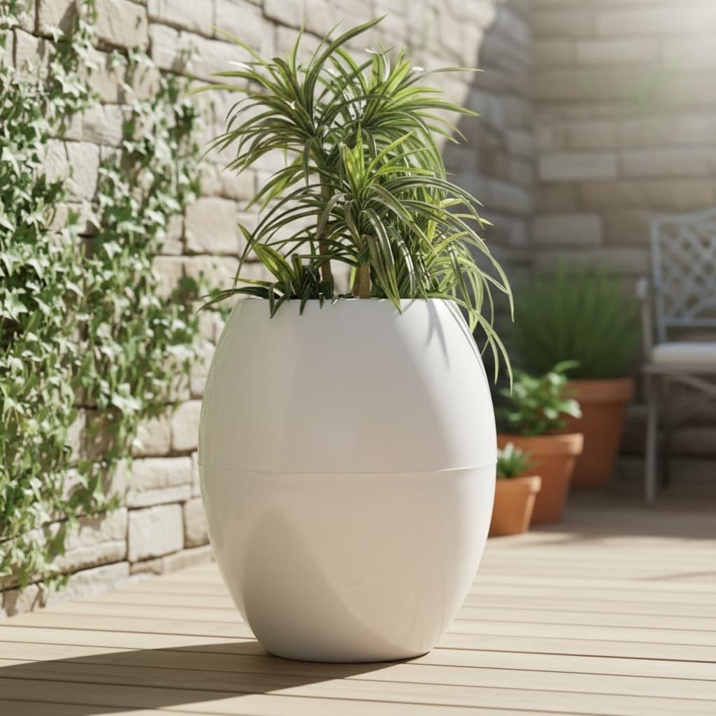 Vaso para decoração e plantas -em polietileno oval liso G