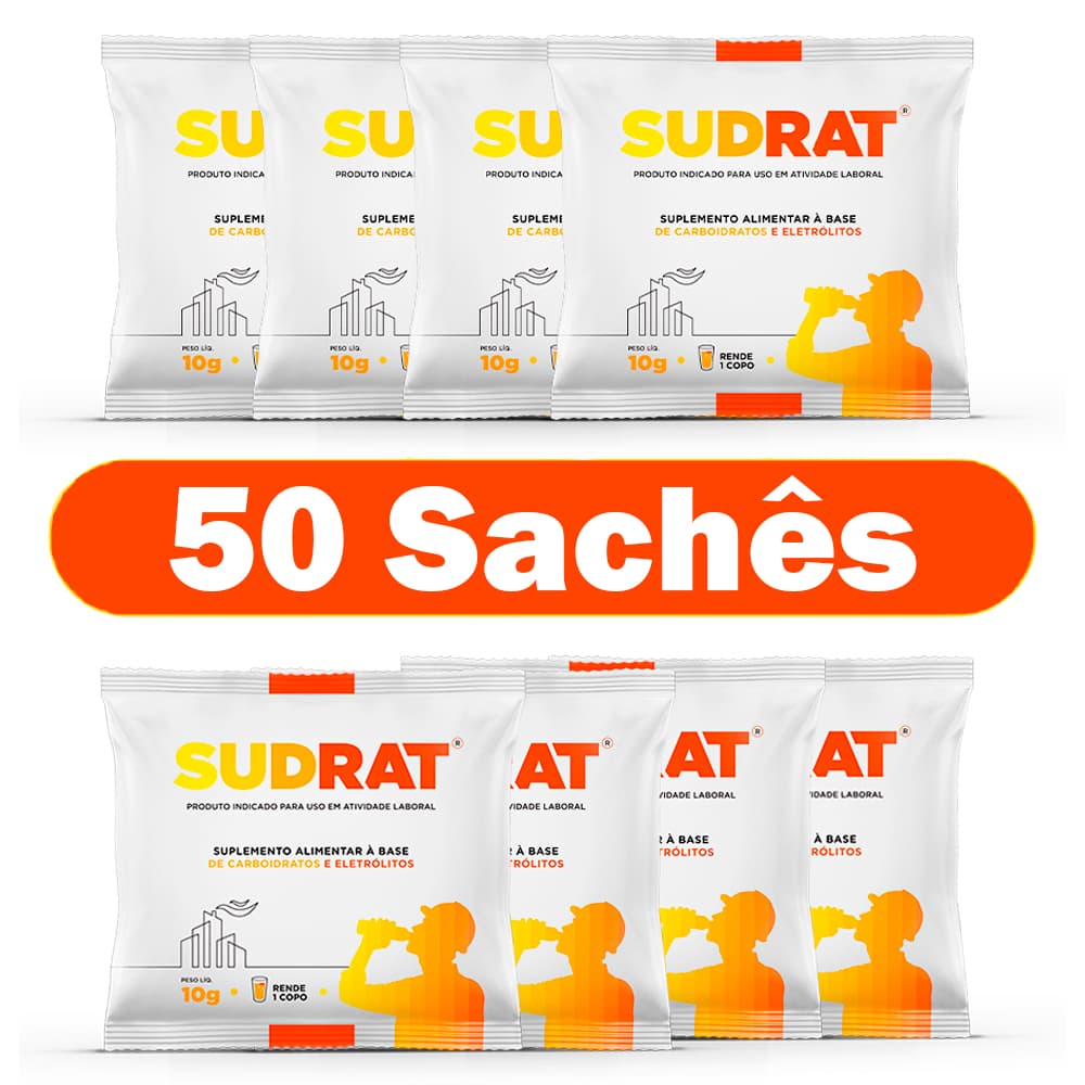 Repositor Hidroeletrolítico Isotônico Em Pó Sudrat 50 Sachês De 10g Cada (Repositor Energético)