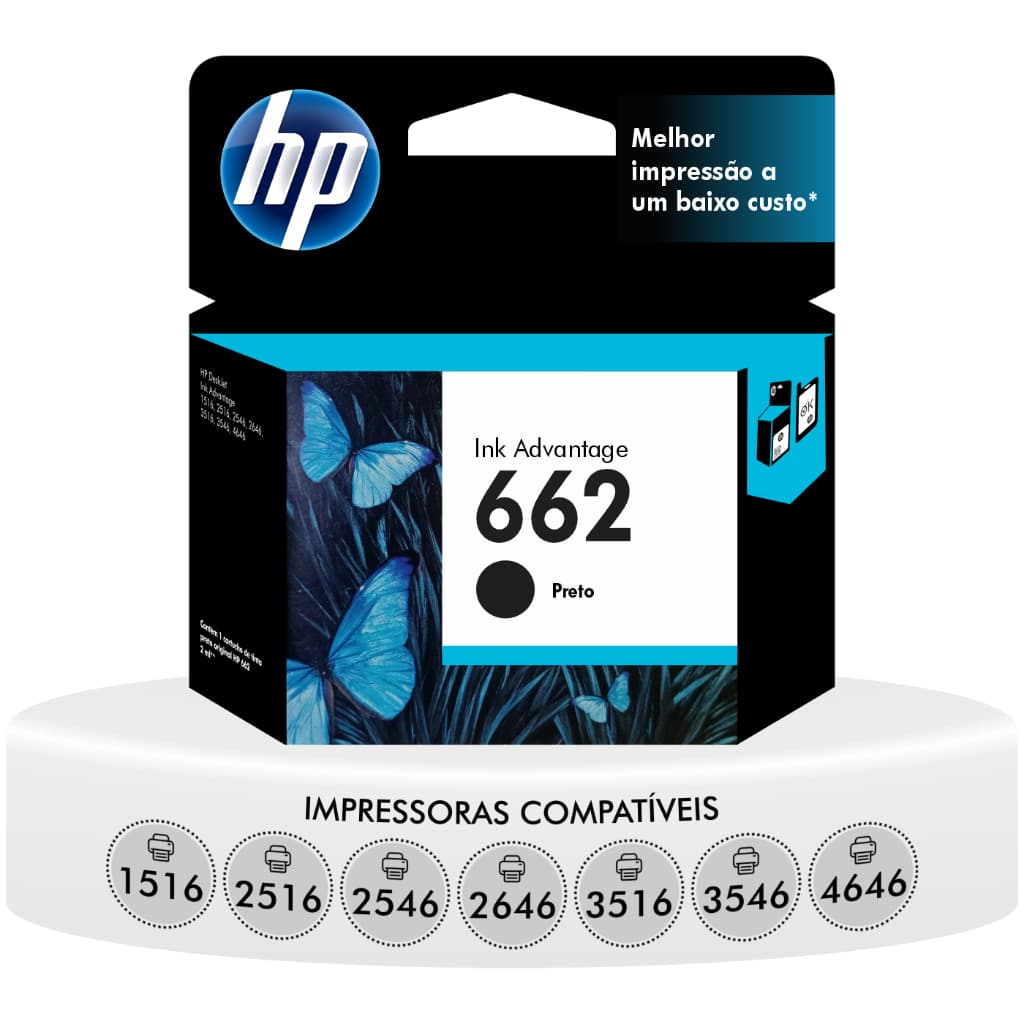 Cartucho Hp 662 Original Preto Impressoras 1516 2516 3516 3546 4646