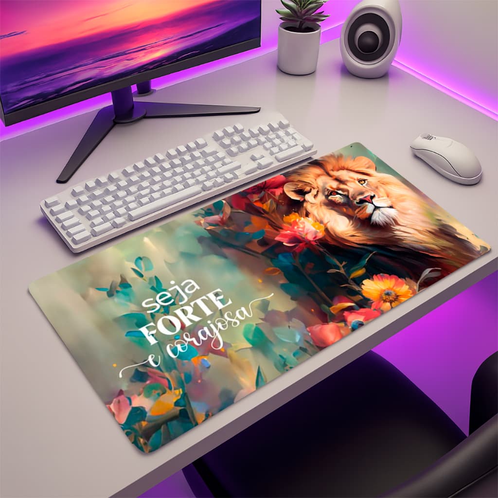 Mouse Pad Grande Personalizado Gamer com Apoio Ergonômico Base Antiderrapante Paisagens Premium