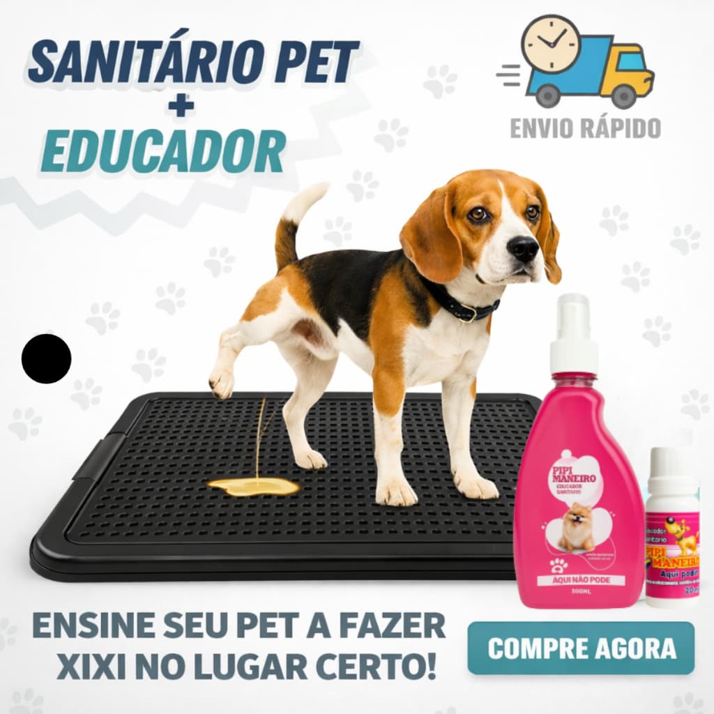 Banheiro Pet com Educador Sanitário | Sanitário Higiênico para Cães e Filhotes | Uso Interno