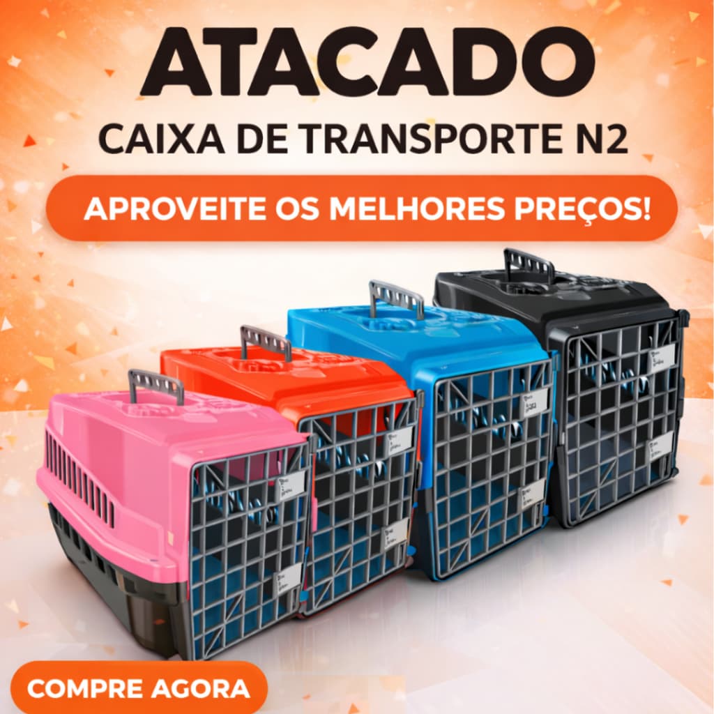 Atacado Caixa de Transporte Pet N2 Até 7kg | Cães e Gatos Porte Pequeno | Resistente e Ventilada