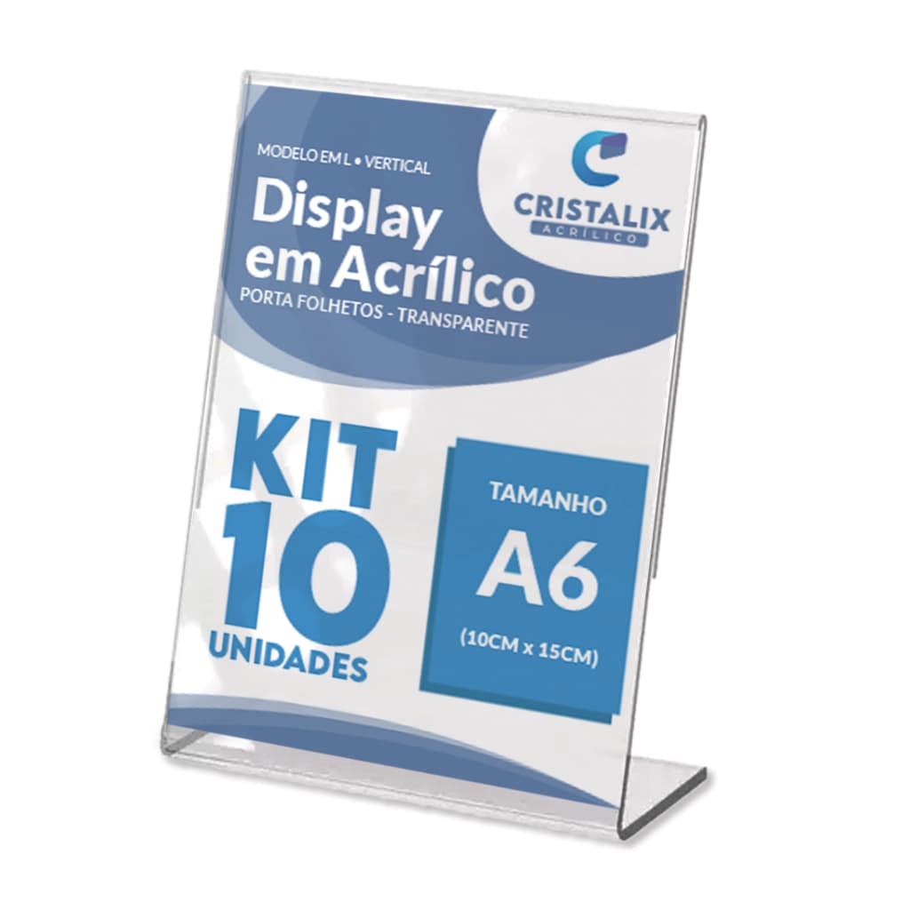 Kit Display Expositor A6 Mesa Balcão 10x15 QR Code Placa Pix