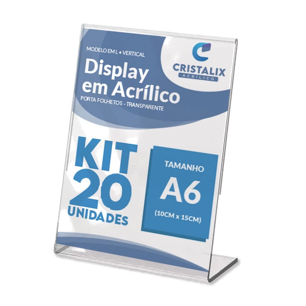 Kit Display Expositor A6 Placa Pix 10x15 Mesa Balcão QR Code