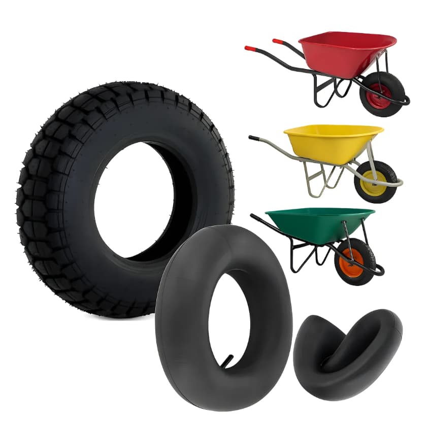 Kit Pneu Reforçado e Câmara Carrinho De Mão Carriola 3,25x8  Qualidade Carneiro