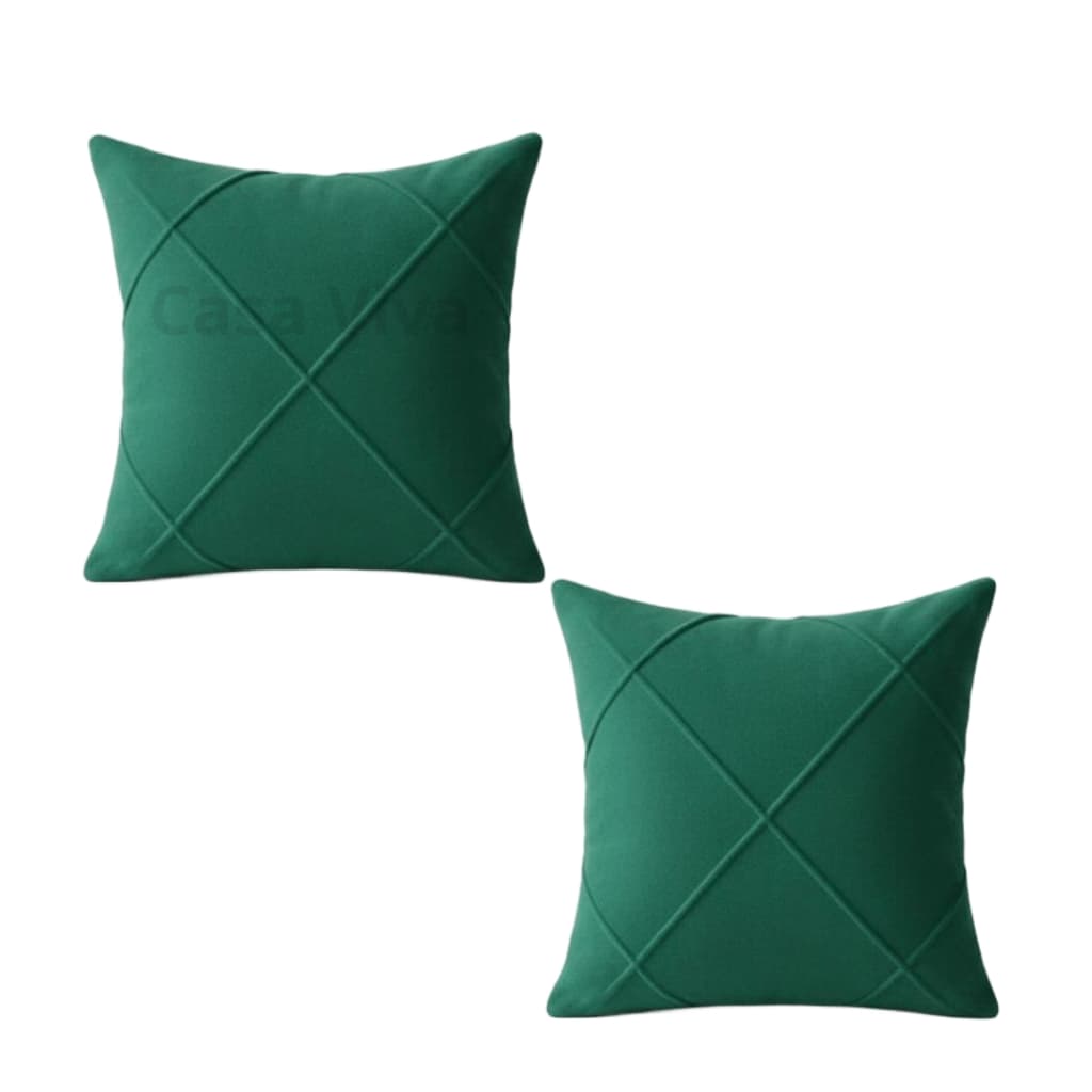 Kit 2 Capas de Almofada Suede Drapeadas 45x45 com Zíper Invisível – Acabamento Premium