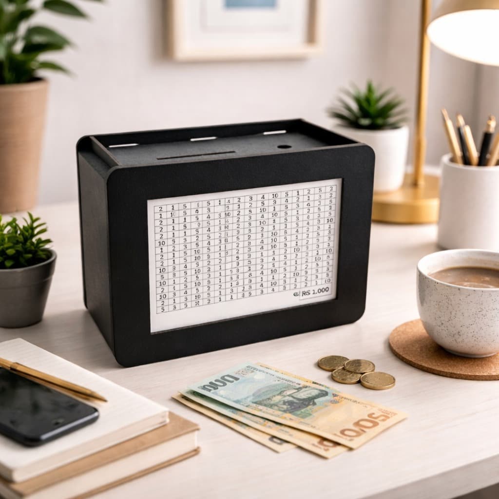 Cofre Caixa Desafio 1000 5000 10000 Poupança Dinheiro Cofrinho