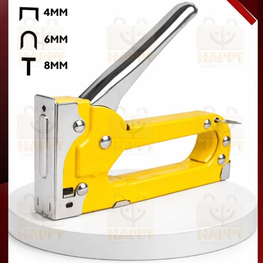 Grampeador Manual Alta Pressão para Tapeçaria Estofados Fixação em Madeira e MDF